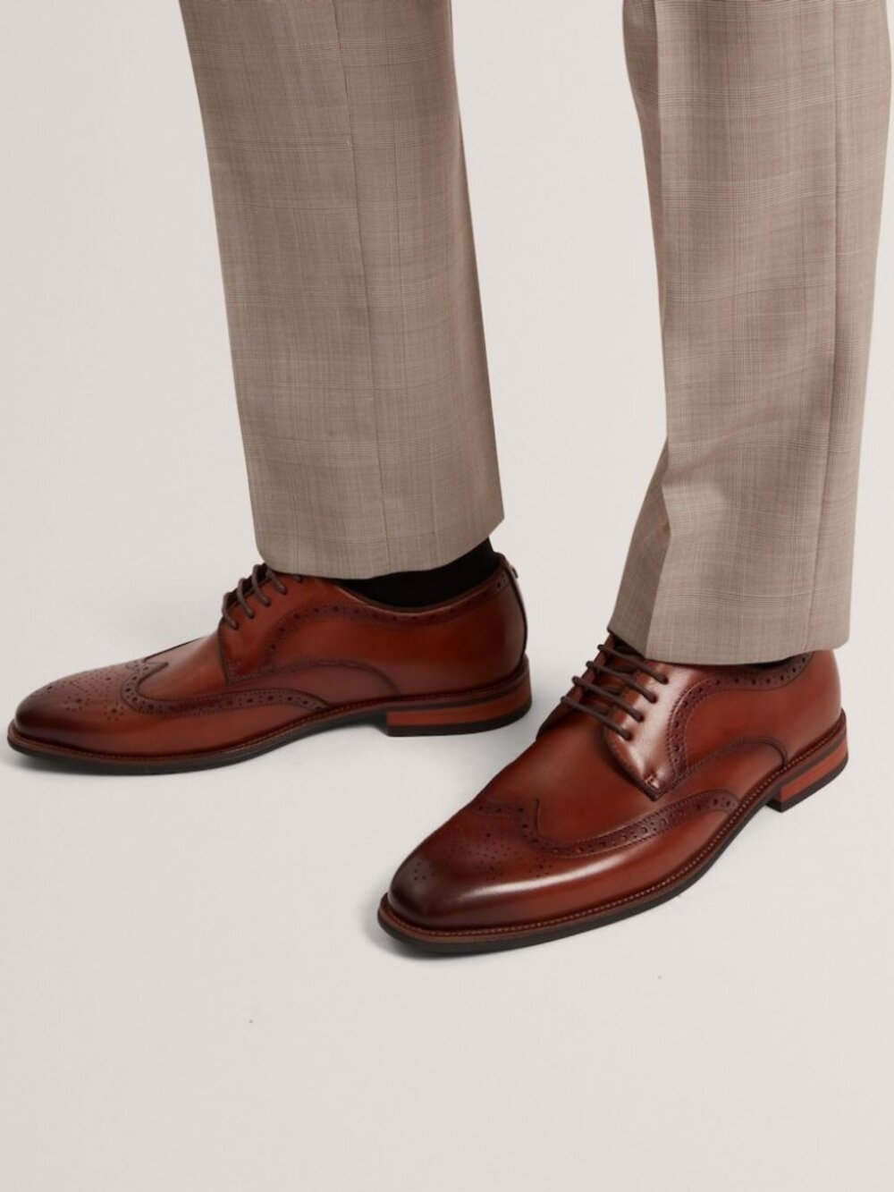 Ted Baker Brown Leather Wingtip Brogue Derby Shoes